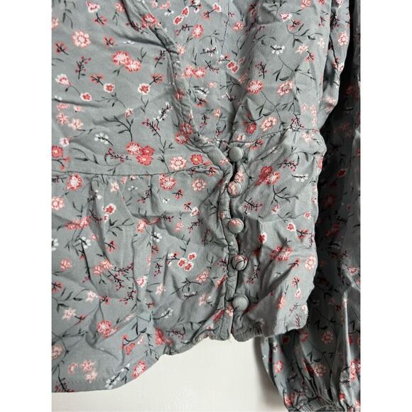 Japna Floral V-Neck Long Sleeve Top Woman’s Size Large - Picture 3 of 6